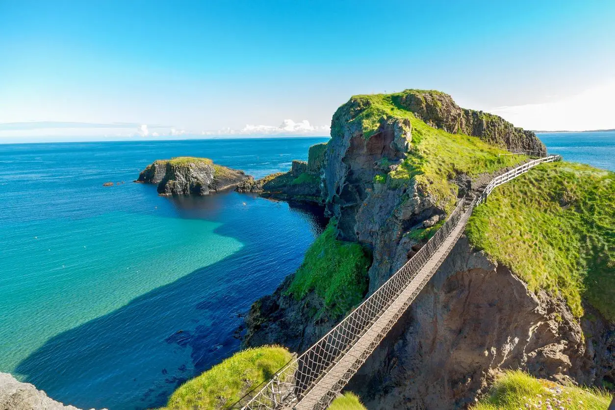 in Northern Ireland rope bridge, Carrick-a-Rede